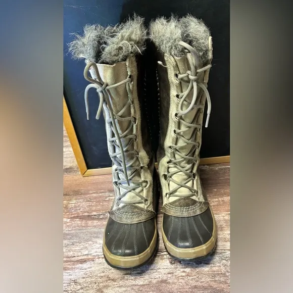 Sorel | Cate the Great Tall Leather Lace Up Snow Boots, Size 7