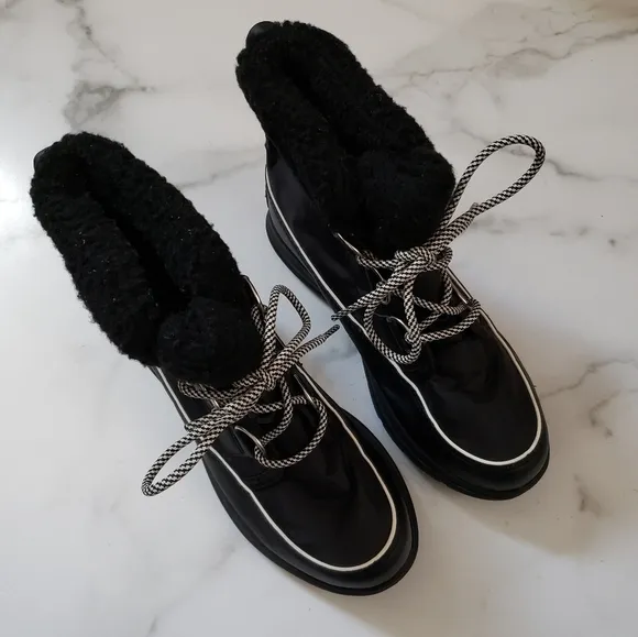 Sorel Explorer Carnival Weather Winter Snow Boots Black Size 6.5