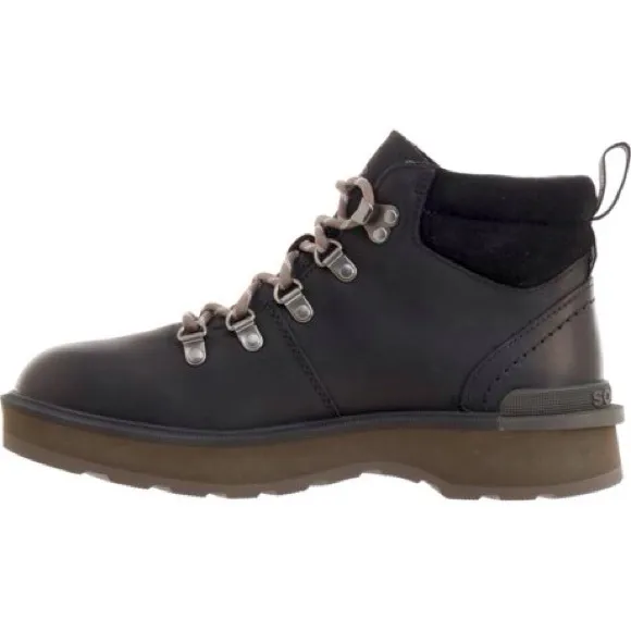 Sorel Hi-Line Waterproof Black Leather Women’s Lace Up Hiking Boots Size 6