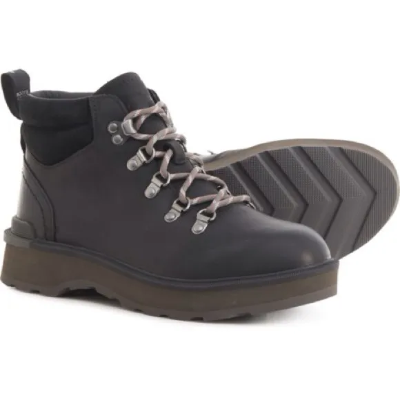 Sorel Hi-Line Waterproof Black Leather Women’s Lace Up Hiking Boots Size 6