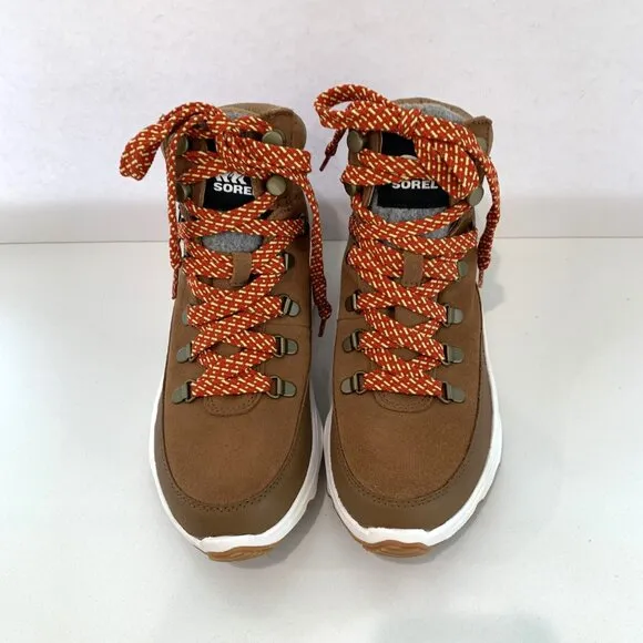 Sorel Kinetic Breakthru Conquest Boots Leather Lace Up Hiking Booties Velvet Tan