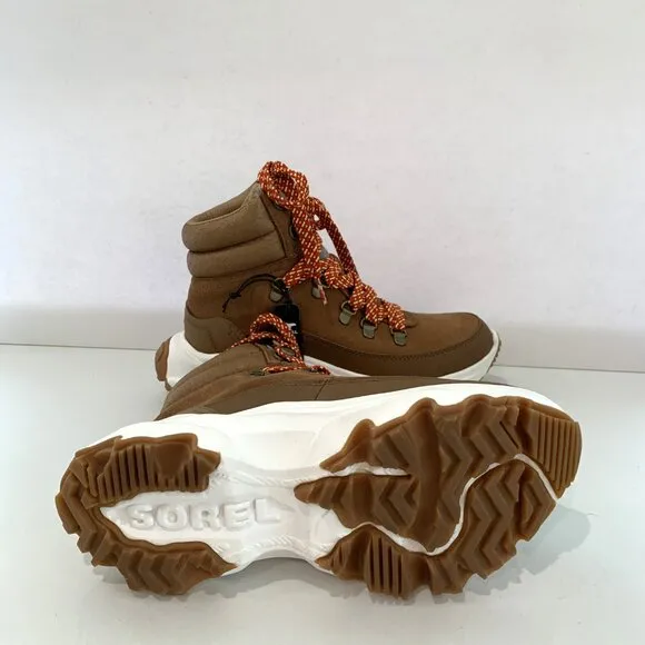 Sorel Kinetic Breakthru Conquest Boots Leather Lace Up Hiking Booties Velvet Tan