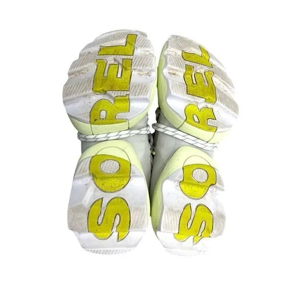 Sorel Kinetic Impact Lace Sneakers Size 6 beige neon yellow