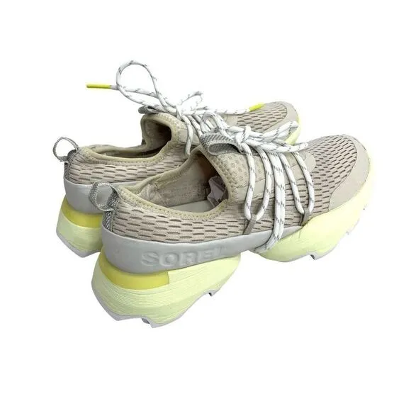 Sorel Kinetic Impact Lace Sneakers Size 6 beige neon yellow
