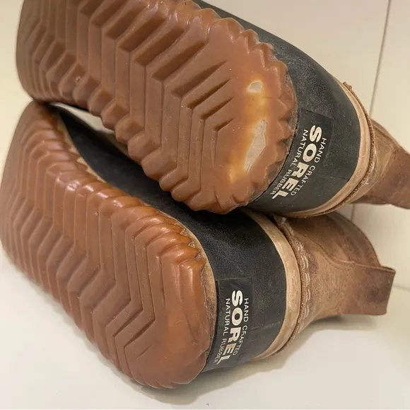 Sorel Leather Rubber Duck Boots Out N About Brown Black Women’s Sz 8