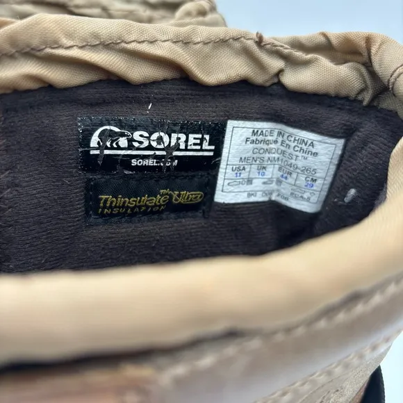 Sorel Men’s 11 Brown Leather Conquest Indiana Snow Winter Boots