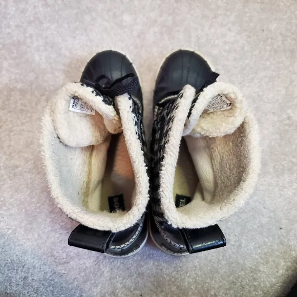 SOREL Tivoli Houndstooth Waterproof Snow Winter Boots Black White Women's 8.5