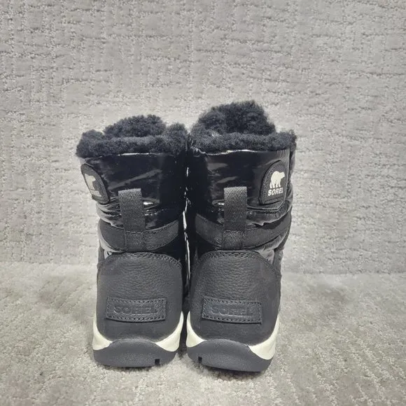 Sorel Whitney Womens Size 5.5 Black Patent Leather Lace Up Snow Boots. NEW