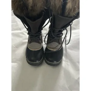 Sorel Womens 6-6.5 Ski Snowboard Joan of Arctic Fur Waterproof Snow Blue Boots