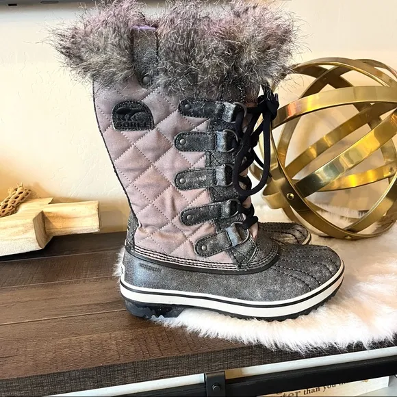 Sorel Womens Gray Tofino Tall snow boots
