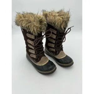 Sorel Women's Size 7 Joan of Arctic Thick Sole Suede Tall Snow Boots Brown