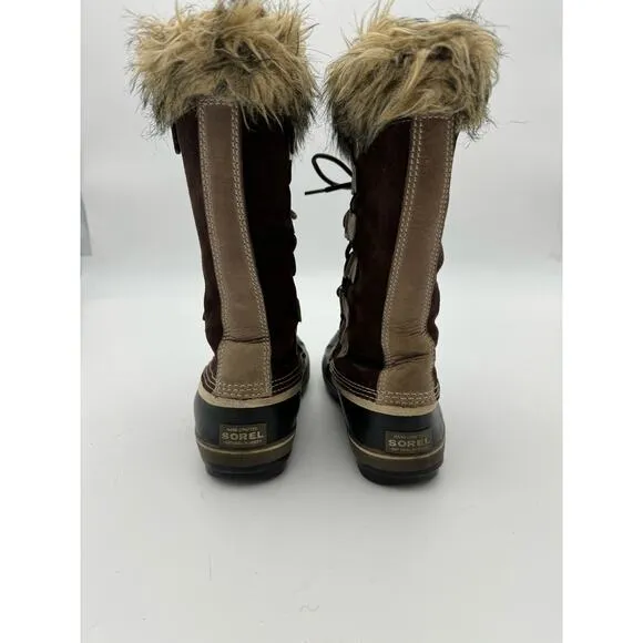 Sorel Women's Size 7 Joan of Arctic Thick Sole Suede Tall Snow Boots Brown