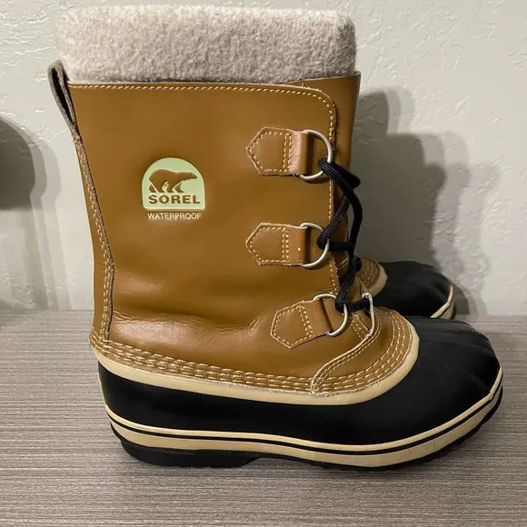 SOREL Yoot PAC Winter Snow Duck Boots Size 5 Tan