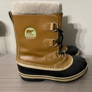 SOREL Yoot PAC Winter Snow Duck Boots Size 5 Tan