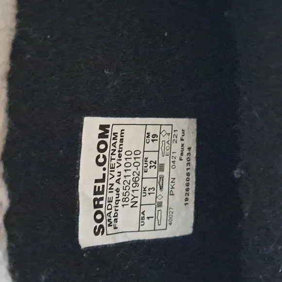 Sorel Youth Black Waterproof/Insulated‎ Winter/Snow/Ski Boots Faux Fur Trim S-1