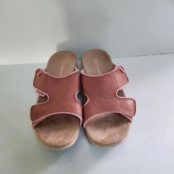Spence Orthotic Coral Cloud Leather Hook Loop Comfort Sandals Size 7