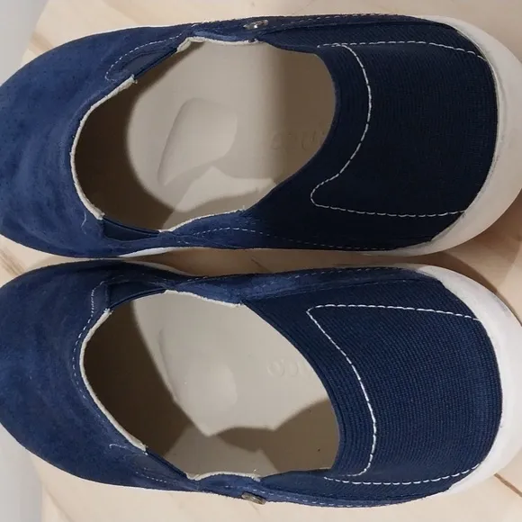 Spenco Siesta Convertible Slip on Shoes Women's Size 8.5 Blue Suede Casual Comfy