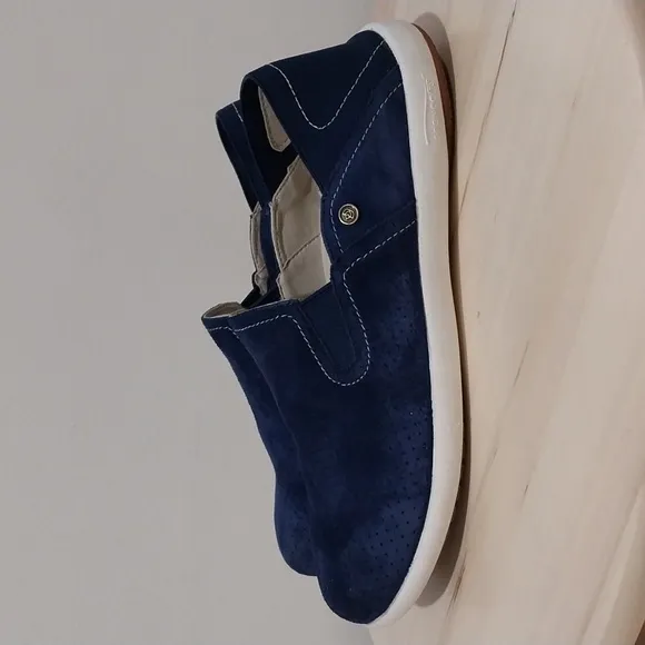 Spenco Siesta Convertible Slip on Shoes Women's Size 8.5 Blue Suede Casual Comfy