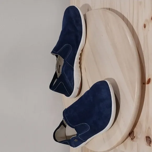 Spenco Siesta Convertible Slip on Shoes Women's Size 8.5 Blue Suede Casual Comfy
