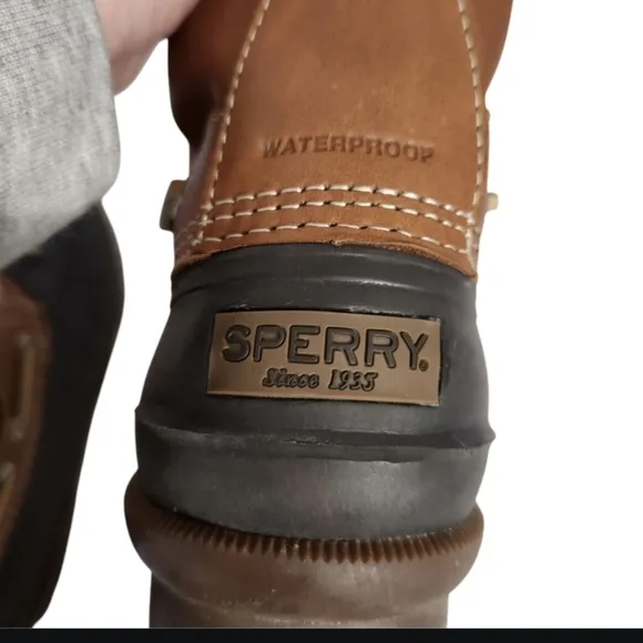 Sperry Top Sider Brown &amp; Black Rain &amp; Snow Boots Duck Boot Mens SZ 10M