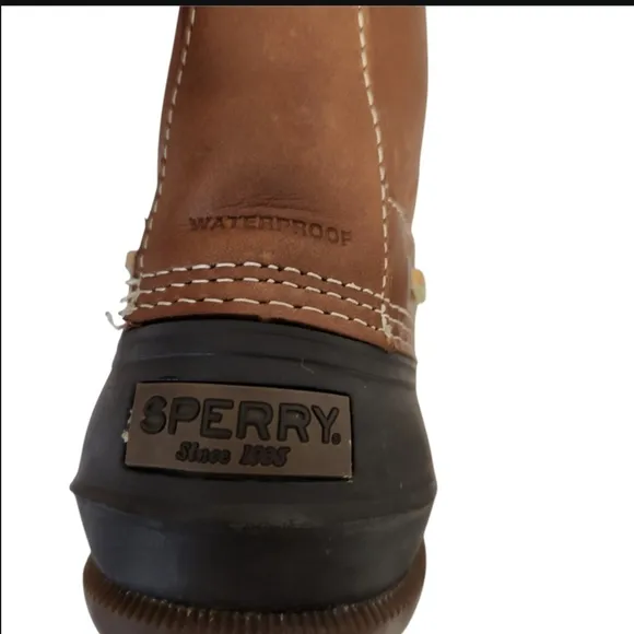 Sperry Top Sider Brown &amp; Black Rain &amp; Snow Boots Duck Boot Mens SZ 10M