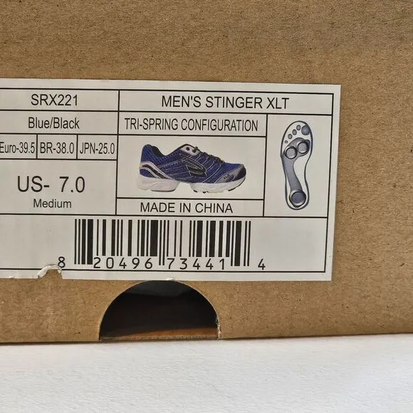 Spira Men's Stinger XLT Running Shoes‎ Blue SRX221 Lace Up Low Top Mesh 7 M