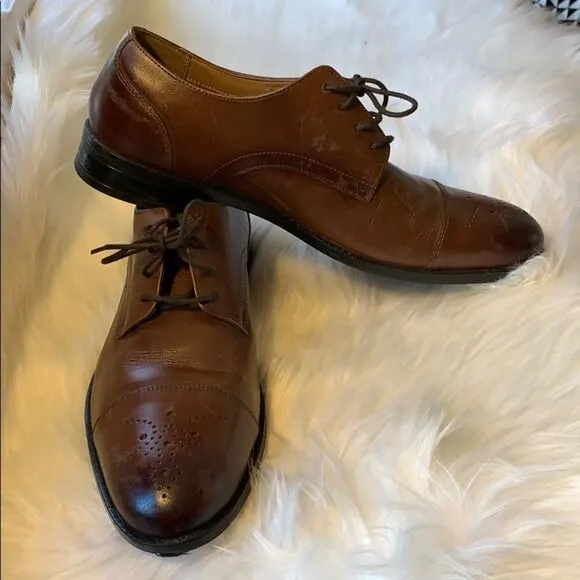 Stacy Adams Wing Tip Mens Leather Dress Shoes Size 11.5