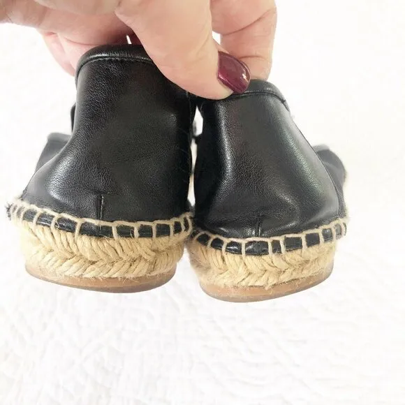 Stella McCartney Black Leather &amp; Mesh Espadrilles Sz 40 US 9.5