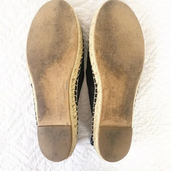 Stella McCartney Black Leather &amp; Mesh Espadrilles Sz 40 US 9.5