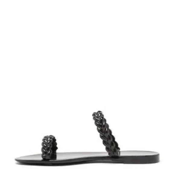 Stuart Weitzman Braida Sawyer Jelly Black Sandals Size 8 , 9 NEW