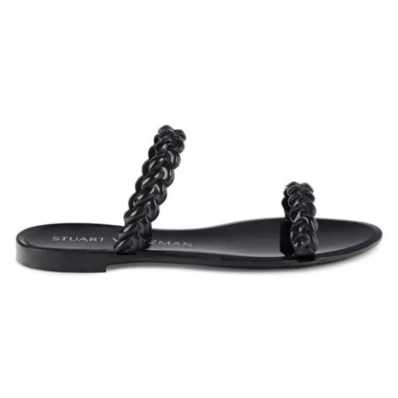Stuart Weitzman Braida Sawyer Jelly Black Sandals Size 8 , 9 NEW