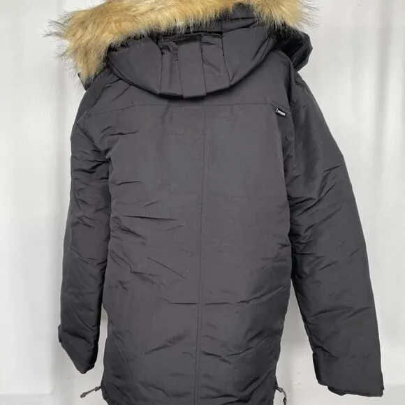 Superdry Unisex XPD Everest Parka Black Size S Hooded Insulated Full Zip Coat