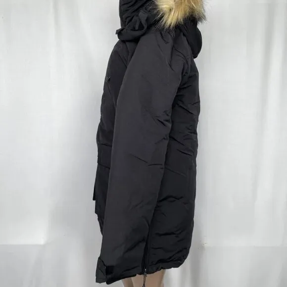 Superdry Unisex XPD Everest Parka Black Size S Hooded Insulated Full Zip Coat