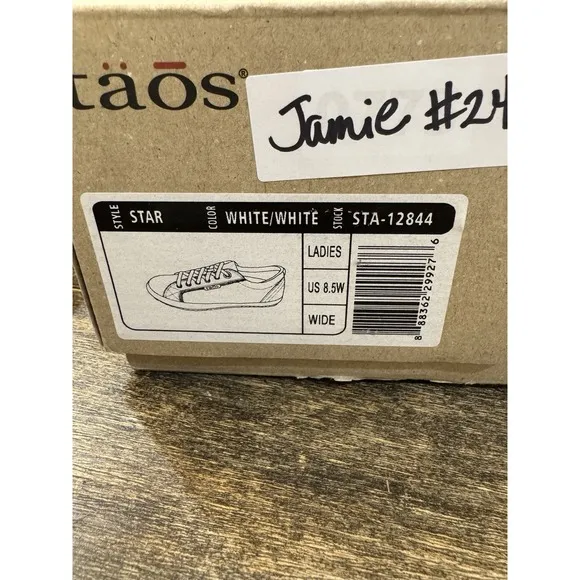 Taos Womens Moc Star Sneaker Size 9.5 White Canvas Lace Up Comfy Walking Shoe