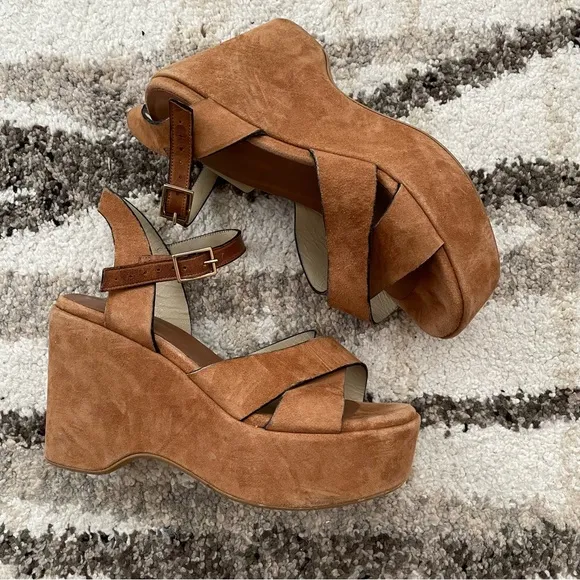Tattoo Pinto Genuine Suede Wedge Sandals