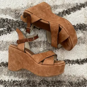 Tattoo Pinto Genuine Suede Wedge Sandals