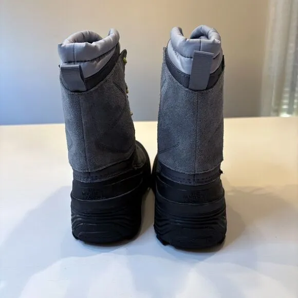 The North Face Alpenglow V Waterproof Gray‎ Black Winter Snow Boots US Size 5