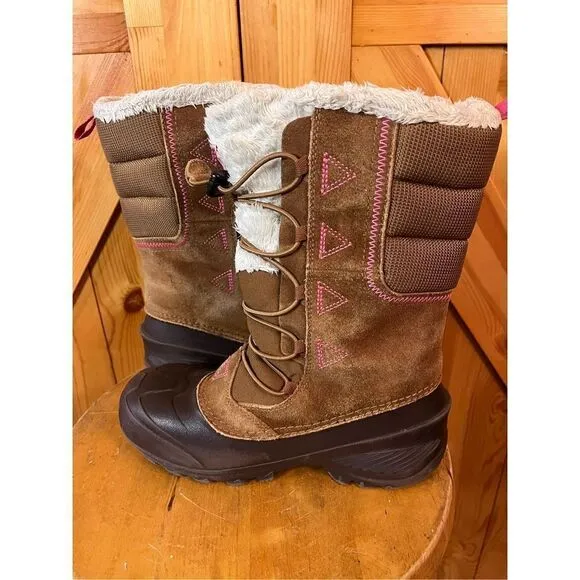 The North Face Girls Suede Heat Seeker 200 Gram Insulation Winter Snow Boots 5