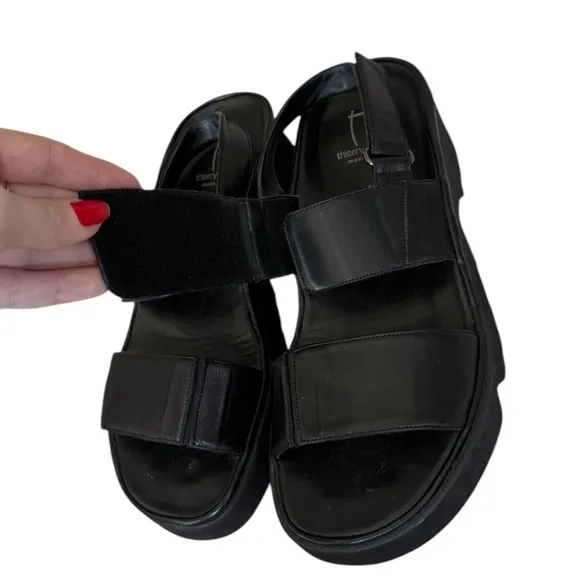 THIERRY RABOTIN barton black leather Sandals