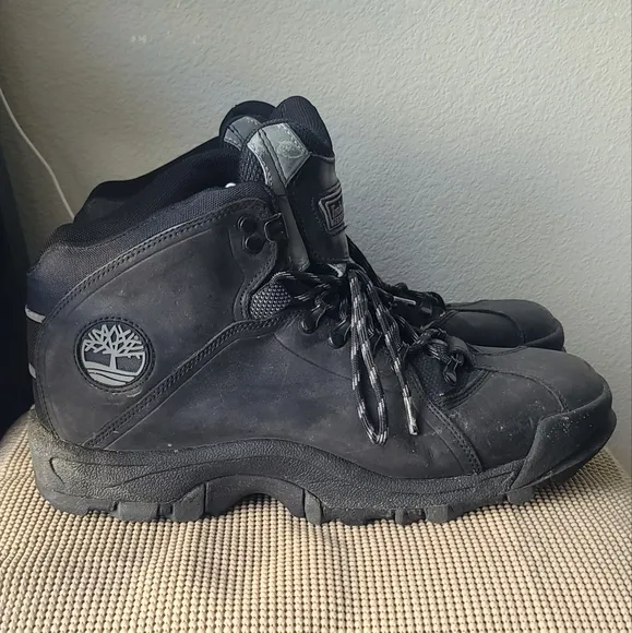 Timberland Black Leather Hiking Boots