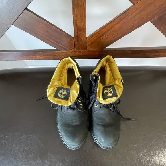 Timberland boots in a size 5 black and gold