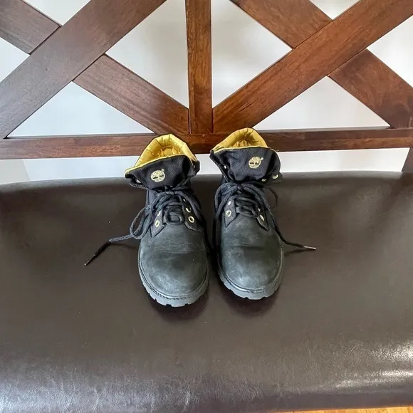 Timberland boots in a size 5 black and gold