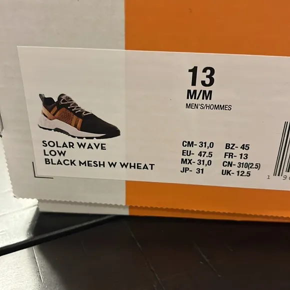 Timberland Solar Wave Low black mesh wheat shoes sneakers new mens size 13