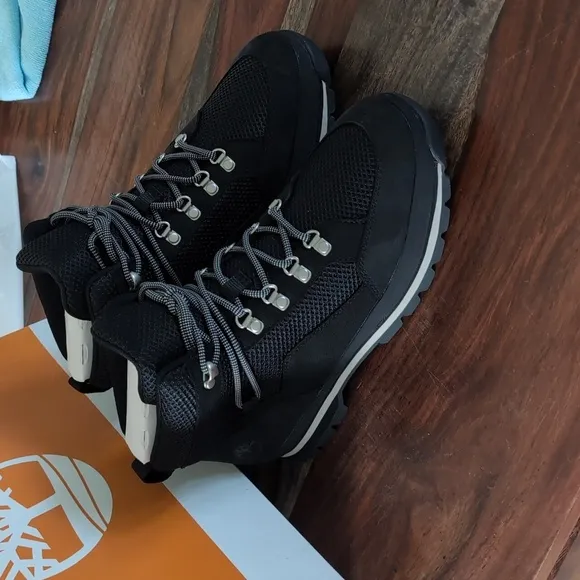 Timberland womens Euro Hiker Mid Black Hiking Boots