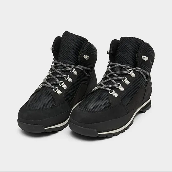 Timberland womens Euro Hiker Mid Black Hiking Boots