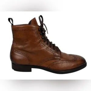 To Boot New York Mens 10.5 Dress Boots Brown Leather Wingtip Ankle Distressed
