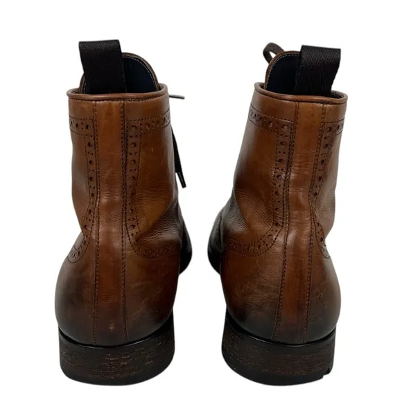 To Boot New York Mens 10.5 Dress Boots Brown Leather Wingtip Ankle Distressed