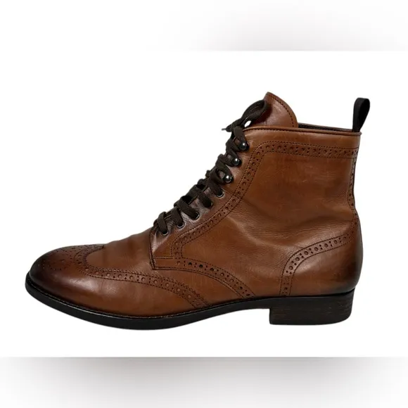 To Boot New York Mens 10.5 Dress Boots Brown Leather Wingtip Ankle Distressed