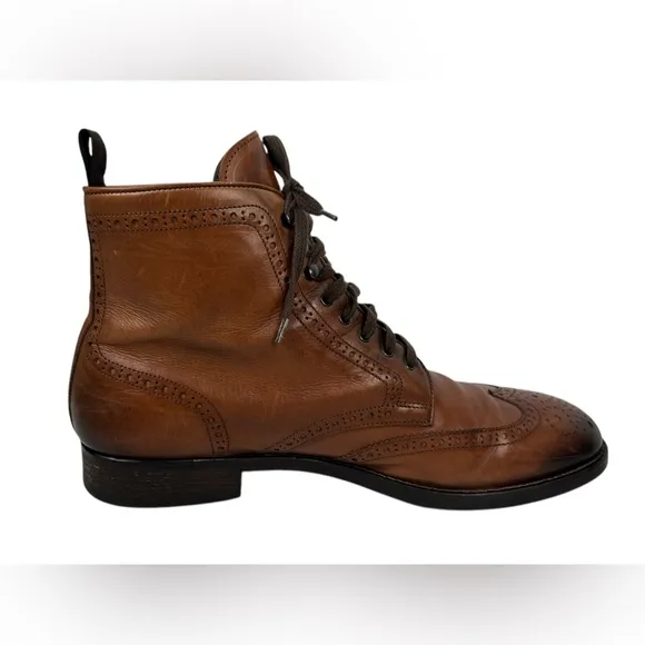 To Boot New York Mens 10.5 Dress Boots Brown Leather Wingtip Ankle Distressed