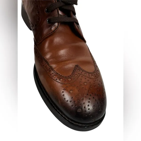 To Boot New York Mens 10.5 Dress Boots Brown Leather Wingtip Ankle Distressed